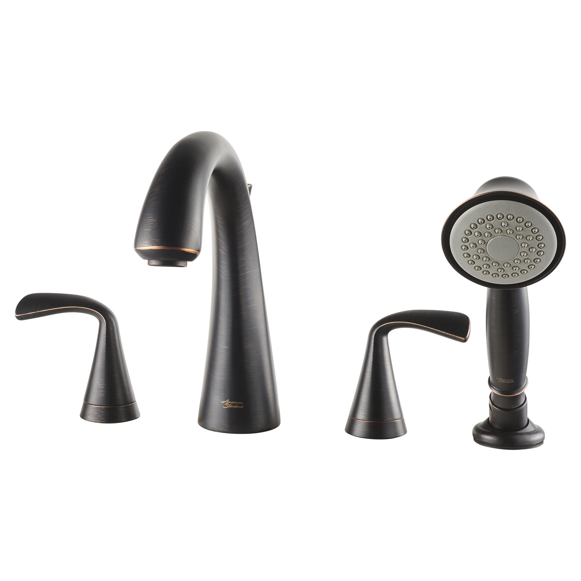Fluent Bathtub Faucet with Personal Shower for Flash Rough-in Valve with Lever Handles